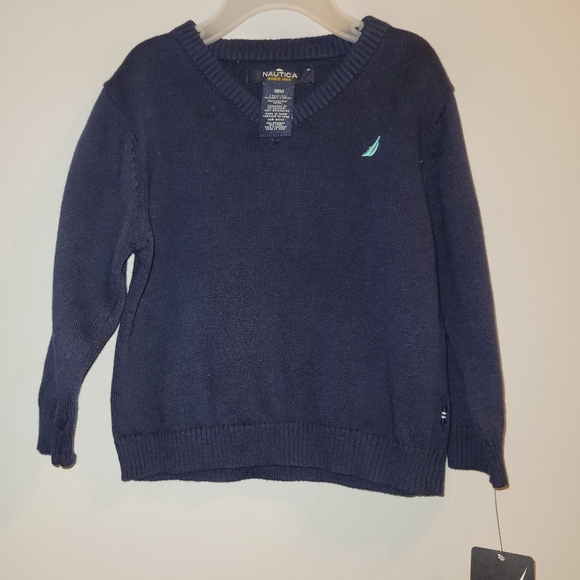 🆕️ Nautica Toddler Boys Navy Sweater Checked Button Down Shirt Set 18 Months - Picture 6 of 6